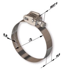 Abrazadera Regulable Flexil Jet, Acero Inoxidable AISI-304 – FIFJ40140